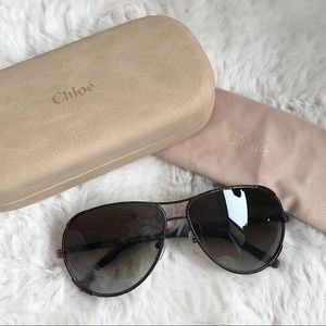 Chloé Nerine Bronze Aviator Sunglasses